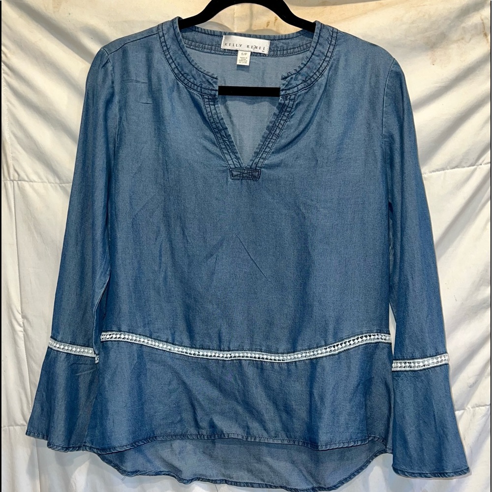 Denim Colored Blouse